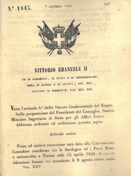 con cui si dà piena ed intera esecuzione alla convenzione …