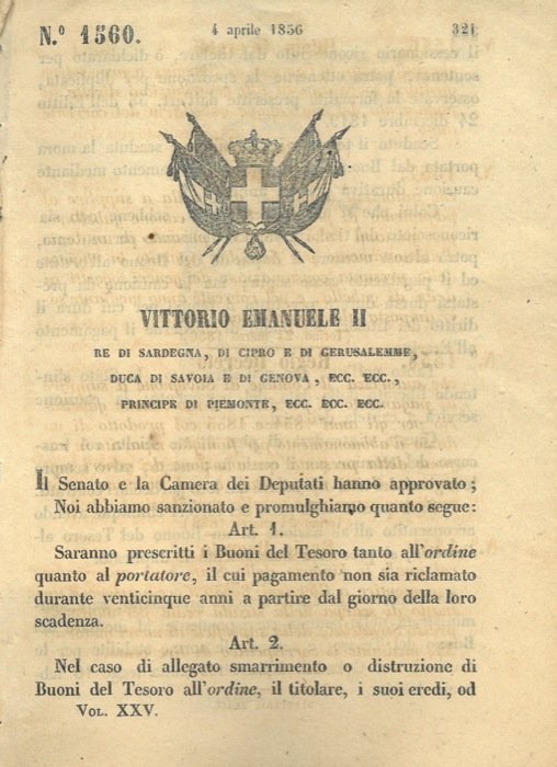 con cui si decide che i buoni del tesoro saranno …