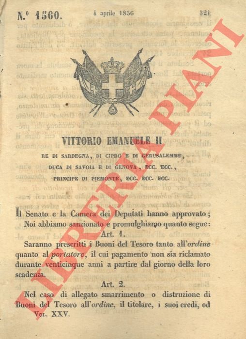 con cui si decide che i buoni del tesoro saranno …