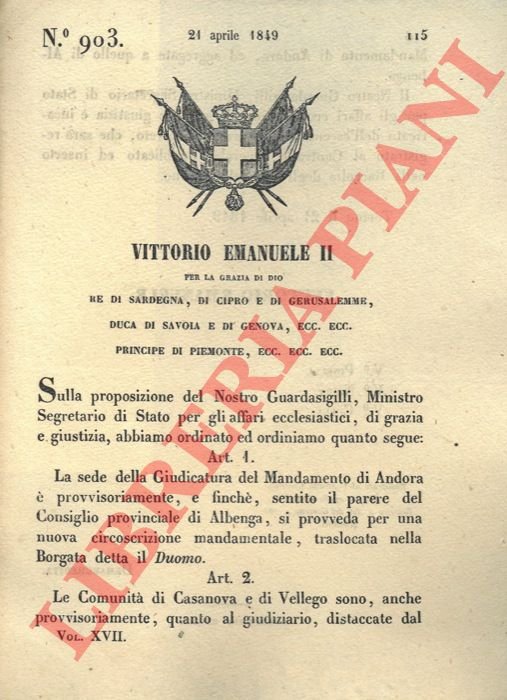 con cui si decide che la sede della Giudicatura del …