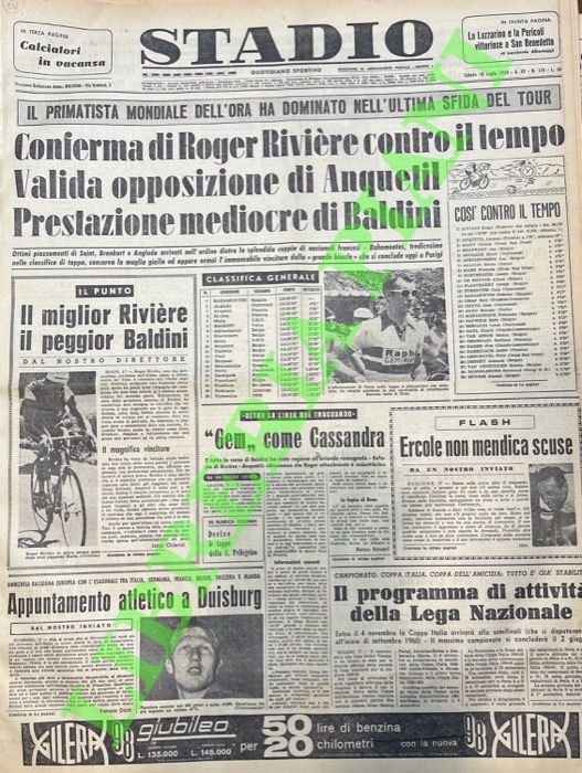 Conferma di Roger Rivière contro il tempo. Valida opposizione di …