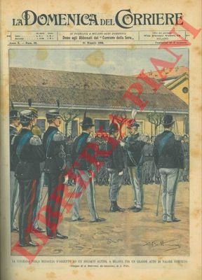 Consegna della Medaglia d'argento ad un valoroso soldato alpino.