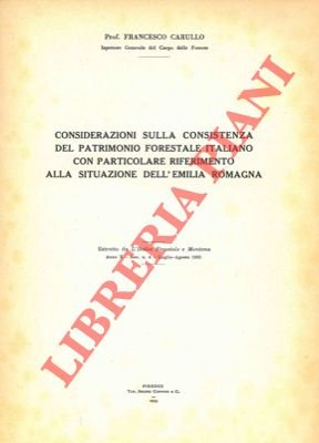 Considerazioni sulla consistenza del patrimonio forestale italiano con particolare riferimento …