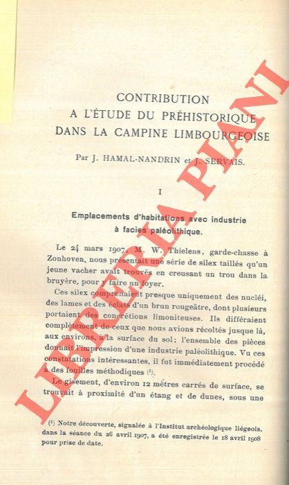 Contribution à l'étude du préhistorique dans la campine limbourgeoise.