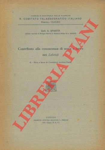 Contributo alla conoscenza di uova e larve nei Labridi. II. …