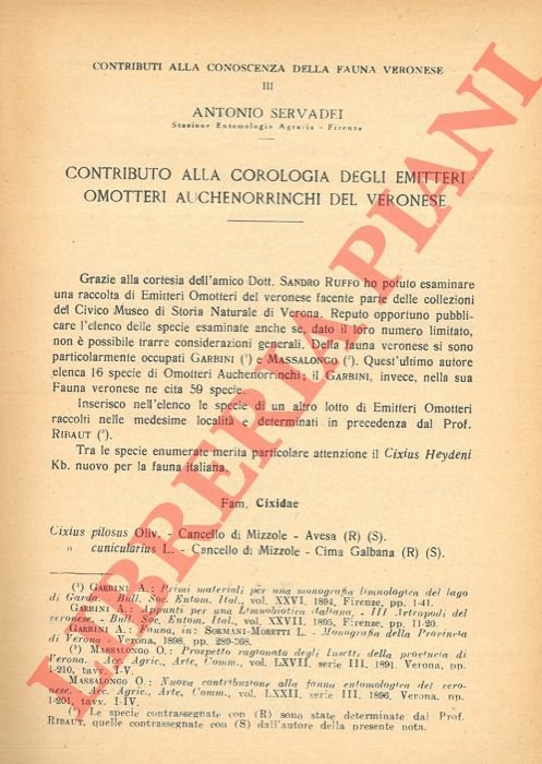 Contributo alla corologia degli Emitteri Omotteri Auchenorrinchi del Veronese. | Immagine Gallery 3