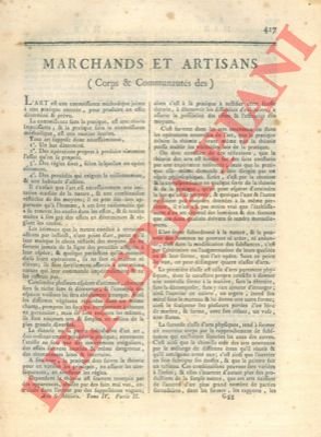 Corps & Communautés des marchands et artisans.