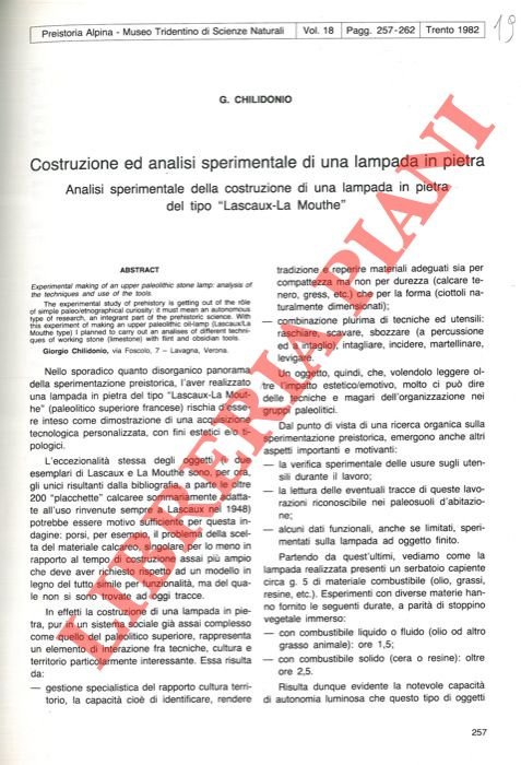 Costruzione ed analisi sperimentale di una lampada in pietra. Analisi …