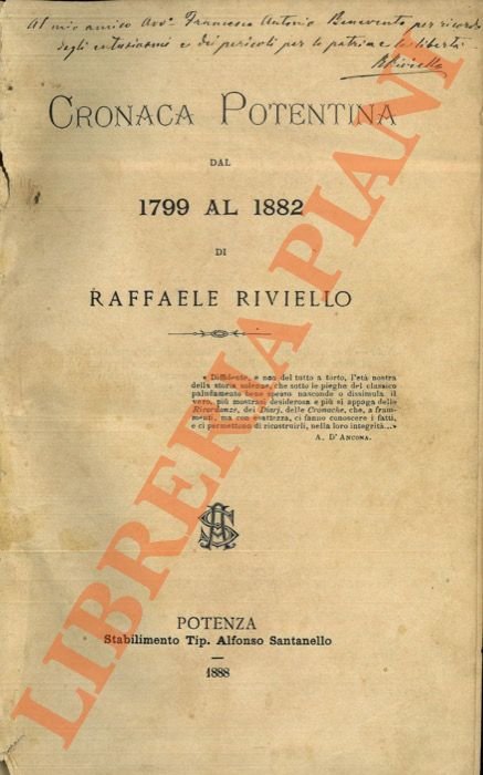 Cronaca potentina dal 1799 al 1882.