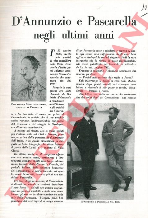 D'Annunzio e Pascarella negli ultimi anni.