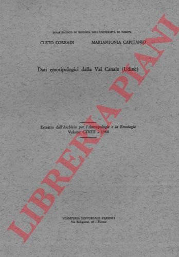 Dati emotipologici dalla Val Canale (Udine)