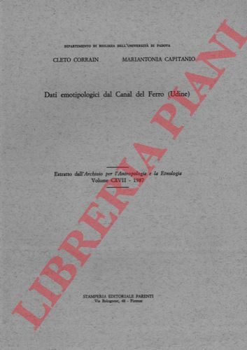 Dati emotipologici del Canal del Ferro (Udine)