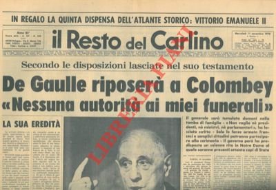 De Gaulle riposerà a Colombey. "Nessuna autorità ai miei funerali".