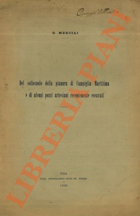 Del sottosuolo della pianura di Campiglia Marittima e di alcuni pozzi artesiani recentemente escavati.