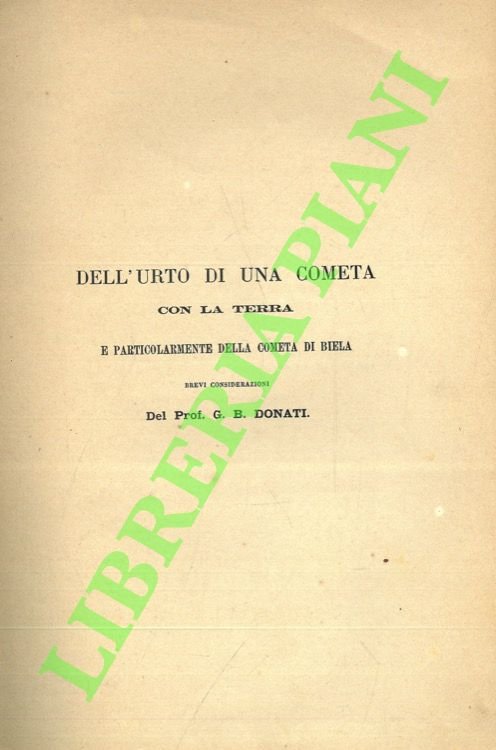 Dell'urto di una cometa con la terra e particolarmente della …