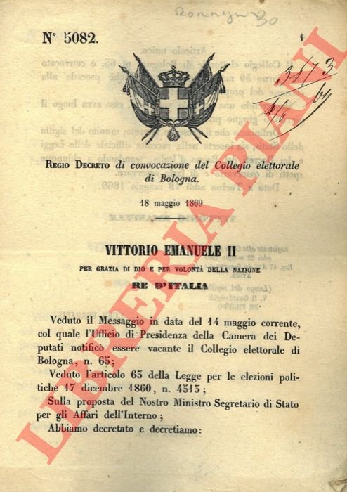 di convocazione del Collegio elettorale di Bologna.