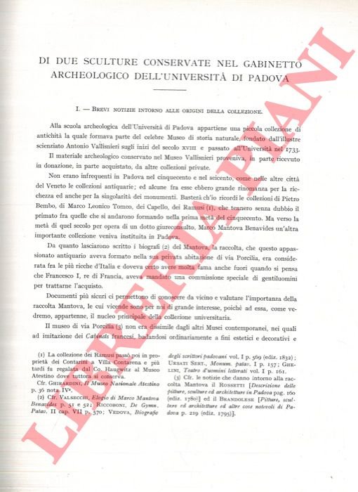 Di due sculture conservate nel Gabinetto archeologico dell'Università di Padova.
