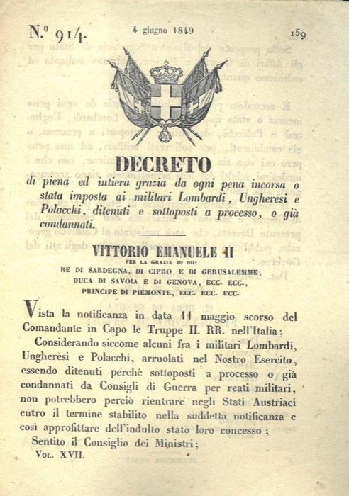 di piena e intera grazia per ogni pena incorsa o …