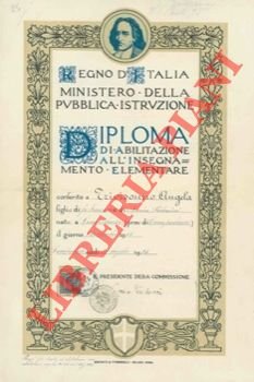 Diploma di abilitazione all'insegnamento elementare. Campobasso, 1924.
