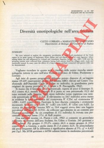 Diversità emotipologiche nell'area friulana.
