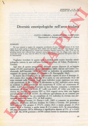 Diversità emotipologiche nell'area friulana.