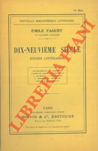 Dix-neuvieme siecle. Etudes litteraires.