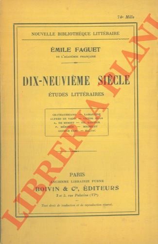 Dix-neuvieme siecle. Etudes litteraires.