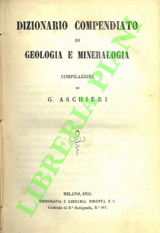 Dizionario compendiato di geologia e mineralogia.