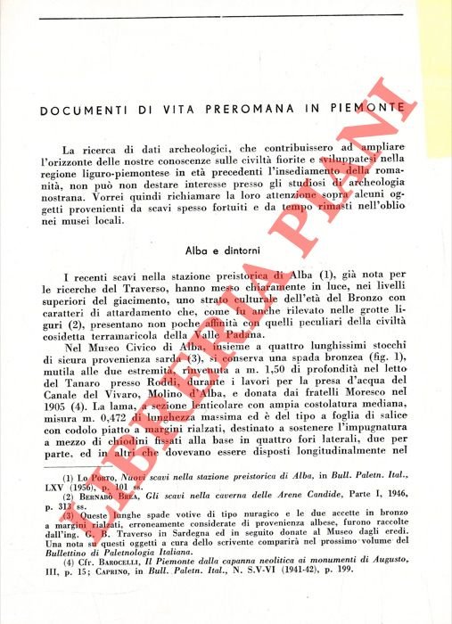 Documenti di vita preromana in Piemonte.