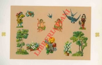 Dodici, vasi, rondini, angeli, alberi, fiori.