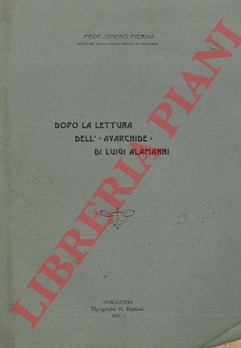 Dopo la lettura dell' "Avarchide" di (Letteratura italiana)
