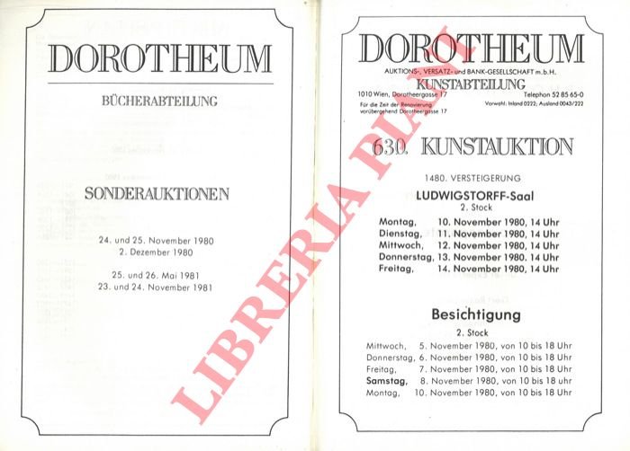 Dorotheum Kunstabteilung. 630 Kunstauktion.