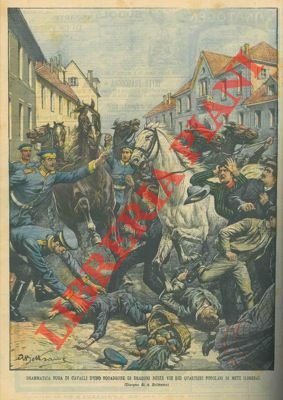 Drammatica fuga di cavalli d'uno squadrone di dragoni nelle vie …