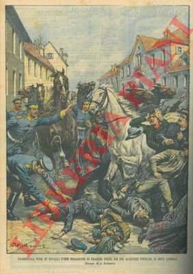 Drammatica fuga di cavalli d'uno squadrone di dragoni nelle vie …