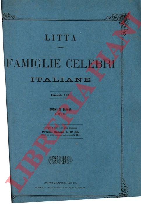 Duchi di Savoja. Parte XI