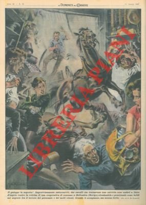 Due cavalli imbizzarriti che trainavano una carretta penetravano come bolidi …