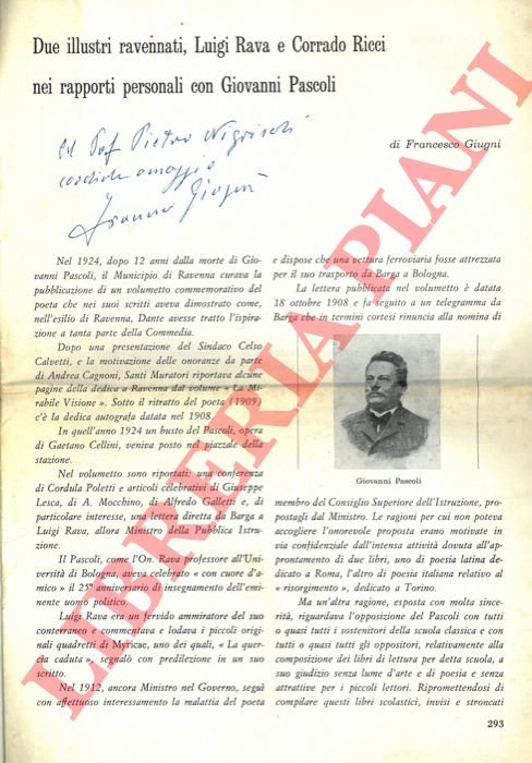 Due illustri ravennati, Luigi Rava e Corrado Ricci nei rapporti …