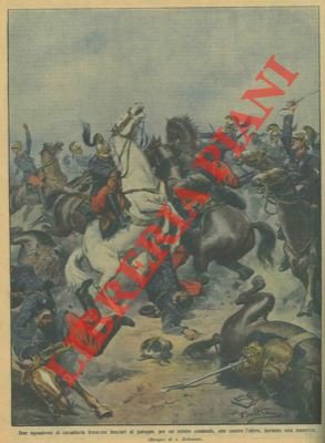 Due squadroni di cavalleria francese lanciati al galoppo, per un …