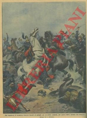 Due squadroni di cavalleria francese lanciati al galoppo, per un …