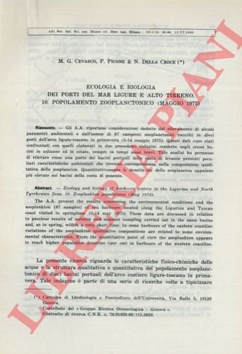 Ecologia e biologia dei porti del Mar Ligure e Alto …