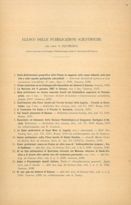 Elenco delle pubblicazioni scientifiche del Prof. S. Squinabol.