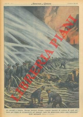 Enormi barriere d'acqua vengono lanciate da schiere di vigili del …