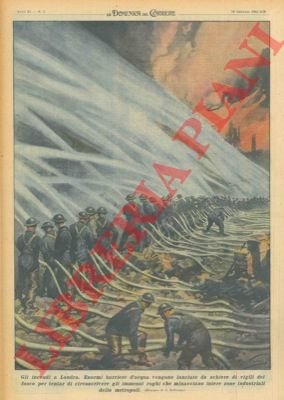 Enormi barriere d'acqua vengono lanciate da schiere di vigili del …