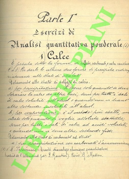 Esercizi di analisi chimica quantitat.