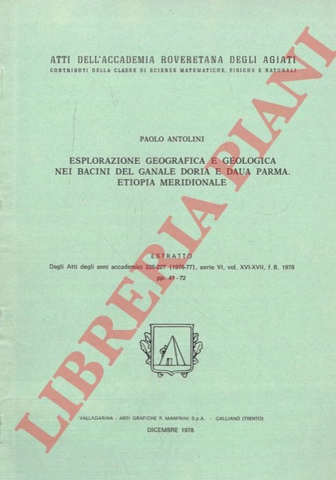 Esplorazione geografica e geologica nei bacini del Ganale Doria e …