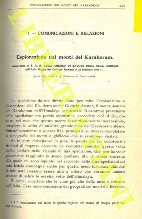 Esplorazioni nei monti del Karakoram.