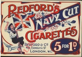 Etichetta a colori per scatola di sigarette.