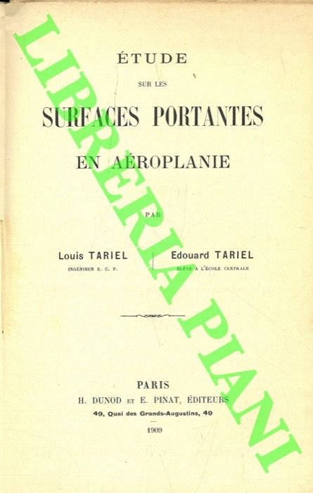 Etude sur les surfaces portantes en aéroplanie.