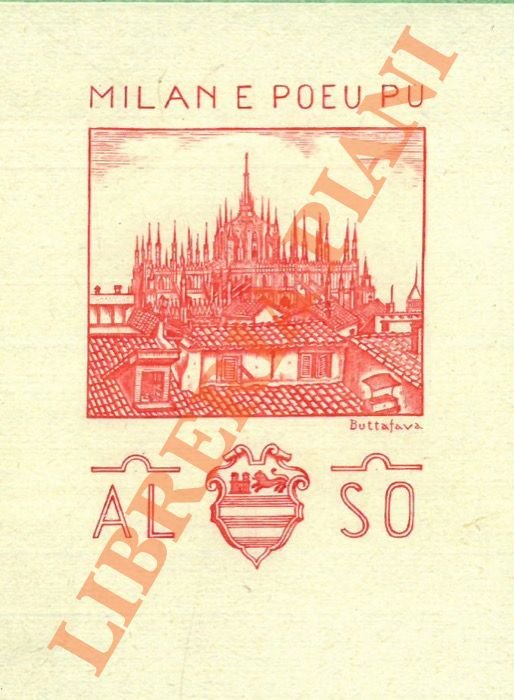 Ex libris Al So, con veduta del Duomo di Milano sullo sfondo.