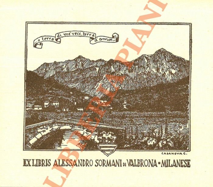 Ex libris Alessandro Sormani di Valbrona milanese.